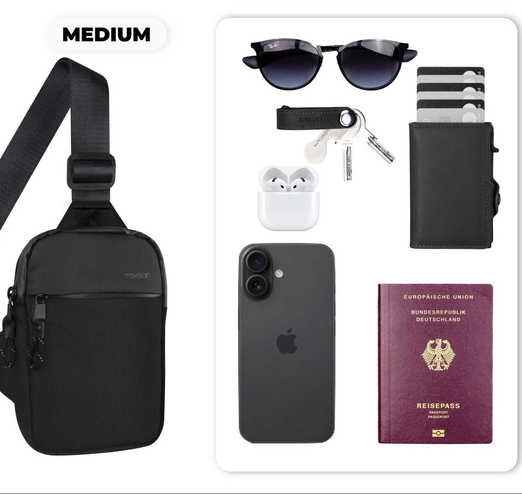 Premium crossbody-taske – vandafvisende og tyverisikret