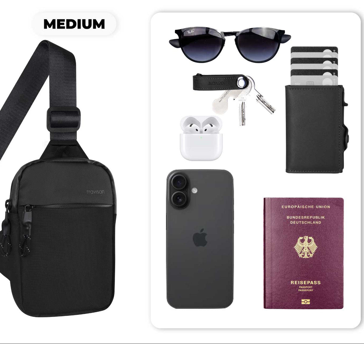 Premium crossbody-taske – vandafvisende og tyverisikret