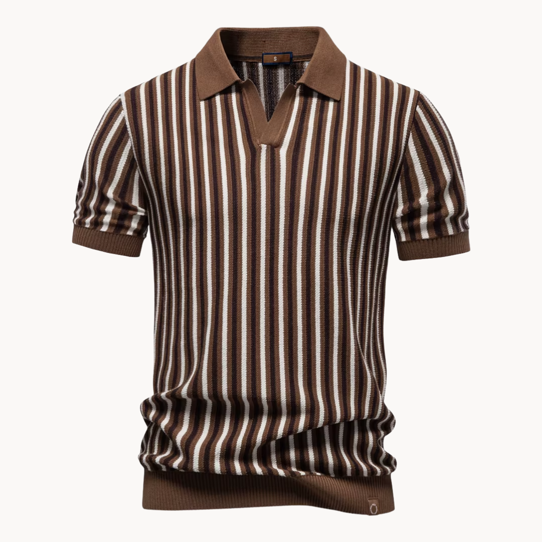 Kron | Stribet strikket polo