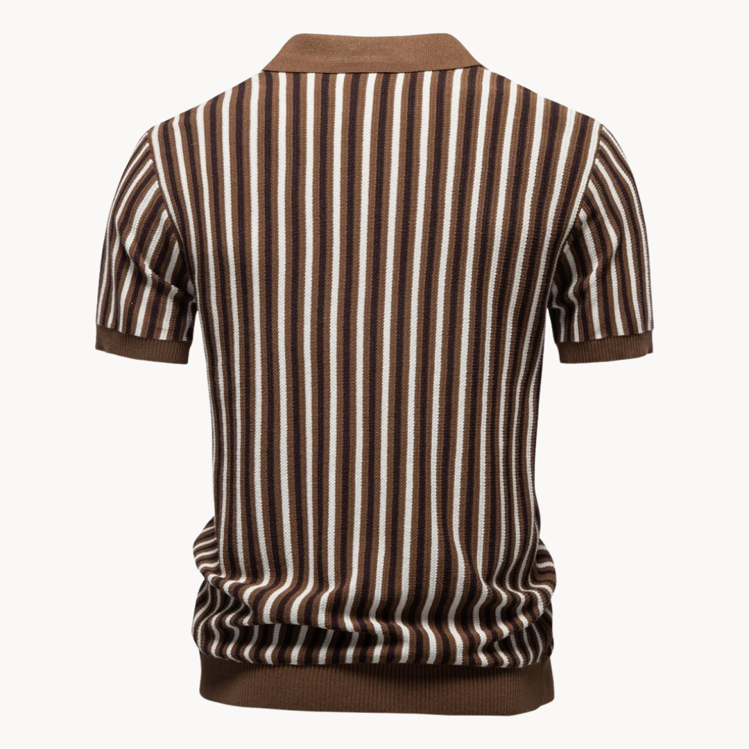 Kron | Stribet strikket polo