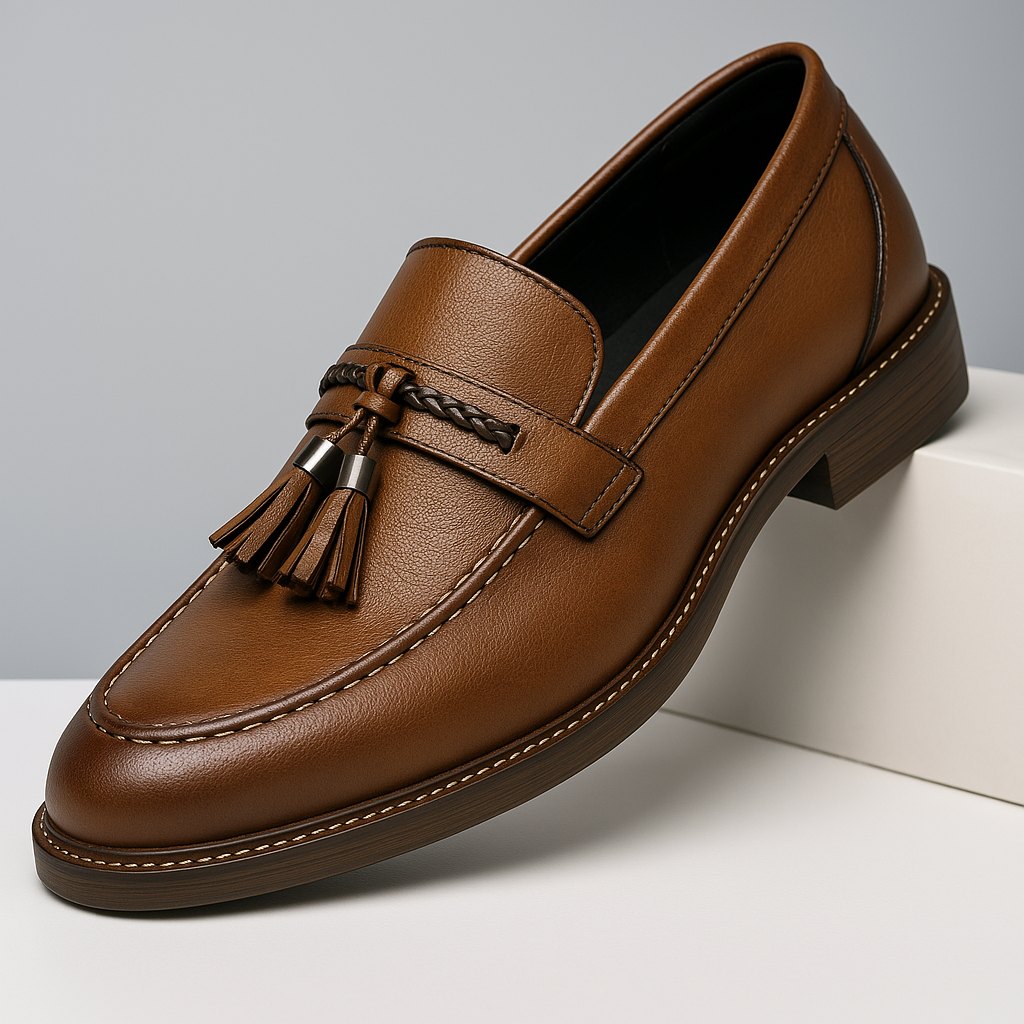 Læderloafers med kvaster