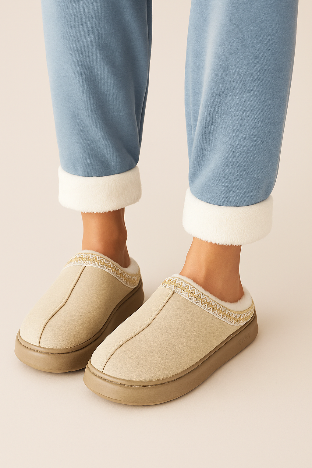 Unisex vinterhjemmesko med varmt fleecefor