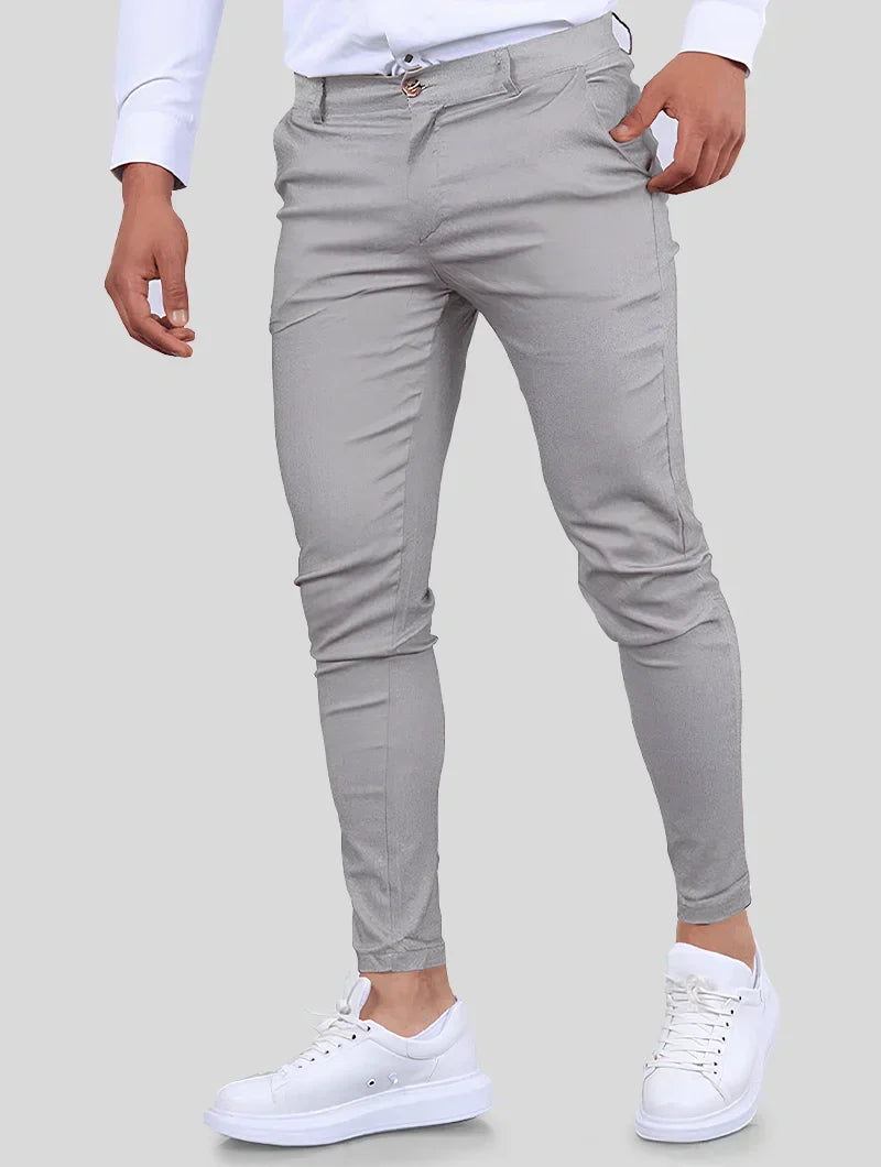 Felix Slim Fit Stretch-bukser til mænd – Lysegrå