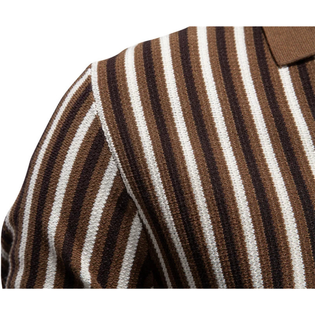 Kron | Stribet strikket polo