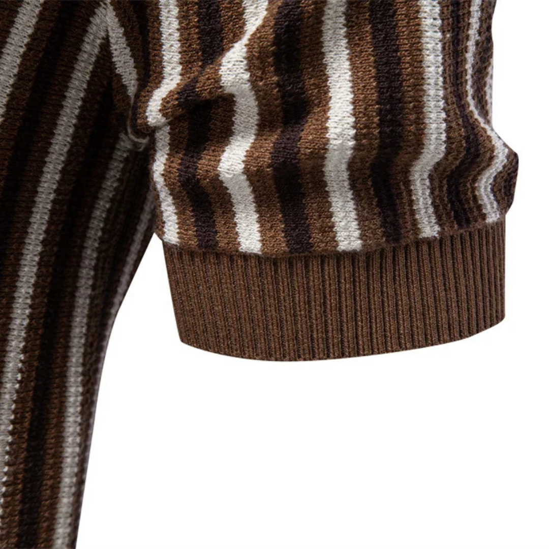 Kron | Stribet strikket polo