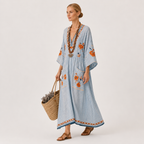 Kaftan Marina Blå Broderi