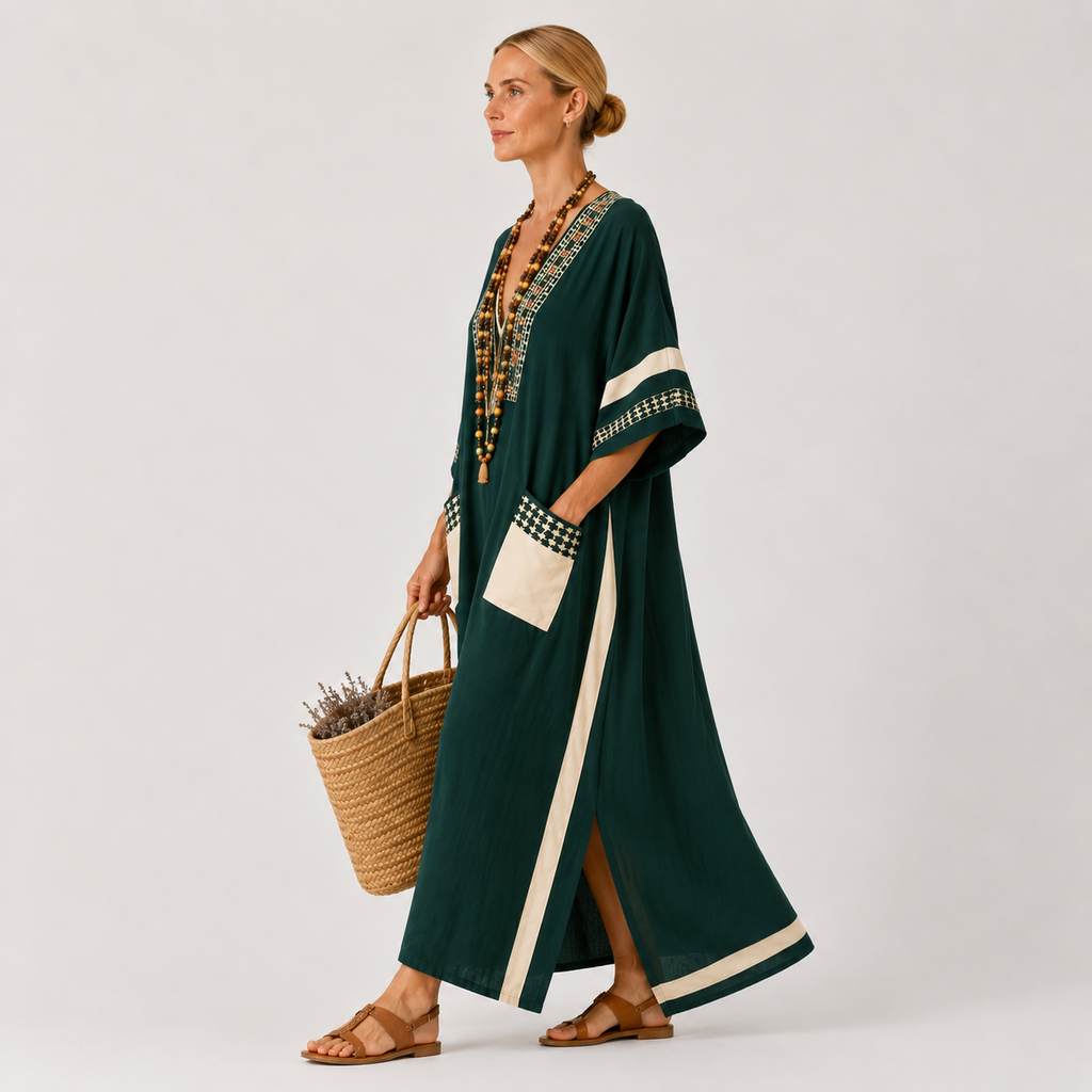 Kaftan Noor Grøn Etnisk