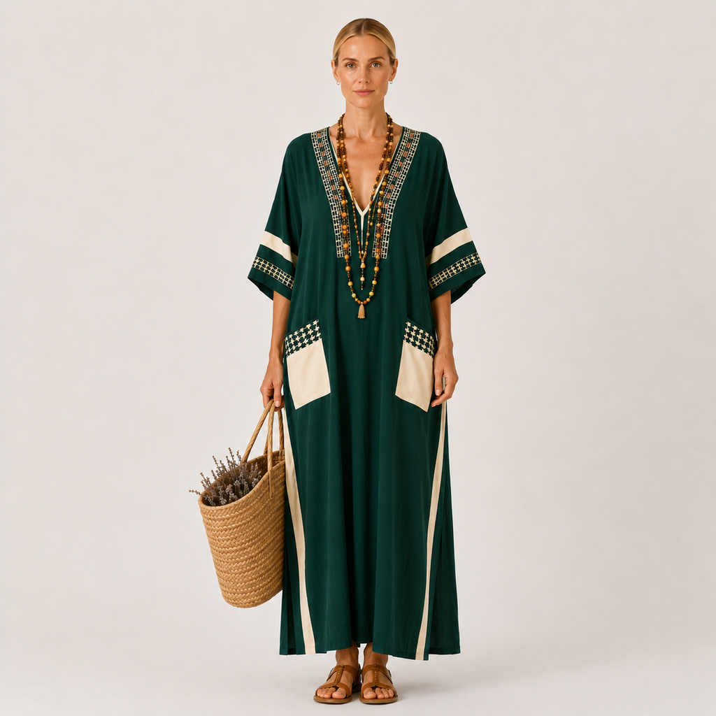 Kaftan Noor Grøn Etnisk