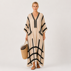 Kaftan Salma Beige Striber Sorte