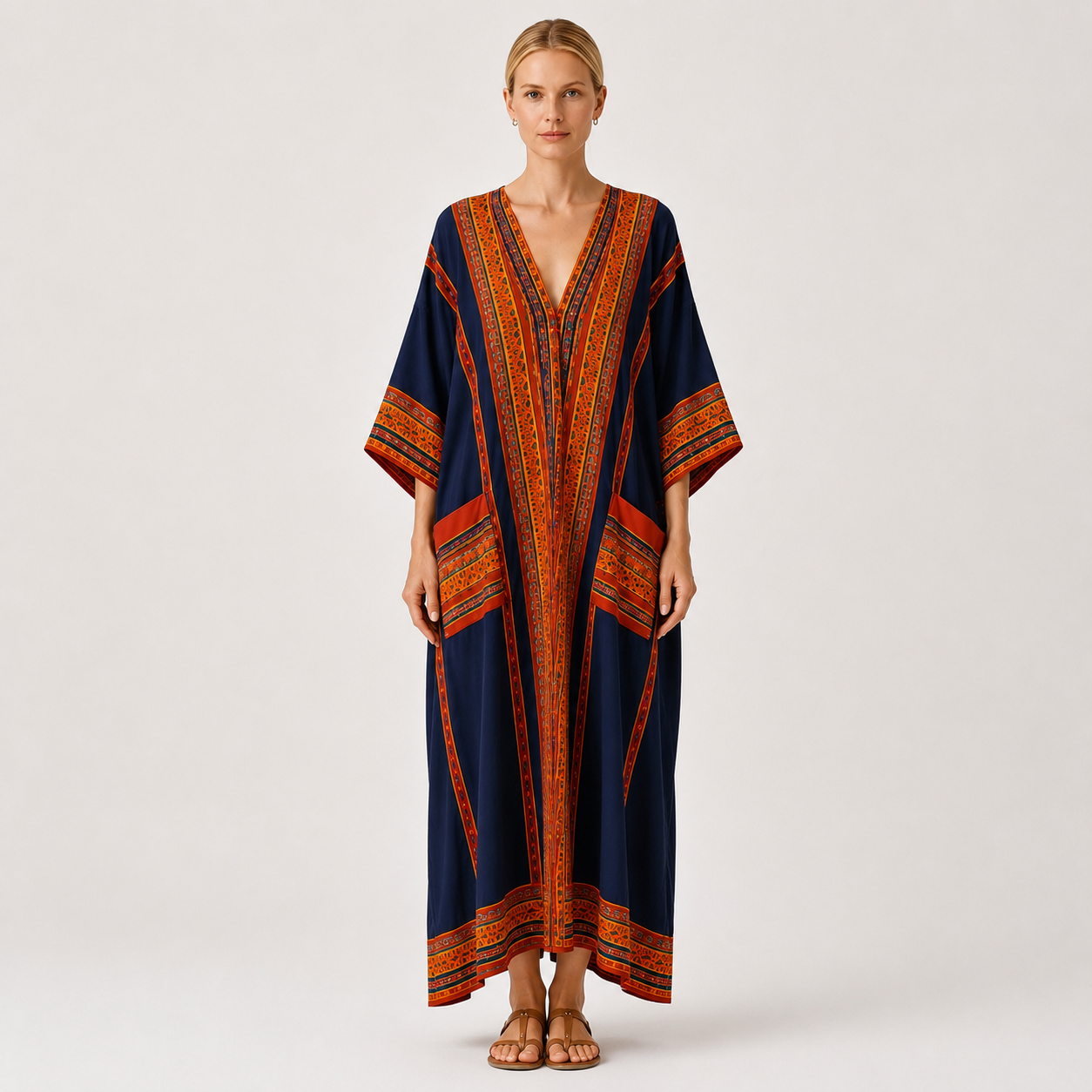 Kaftan Samira Blå Etnisk