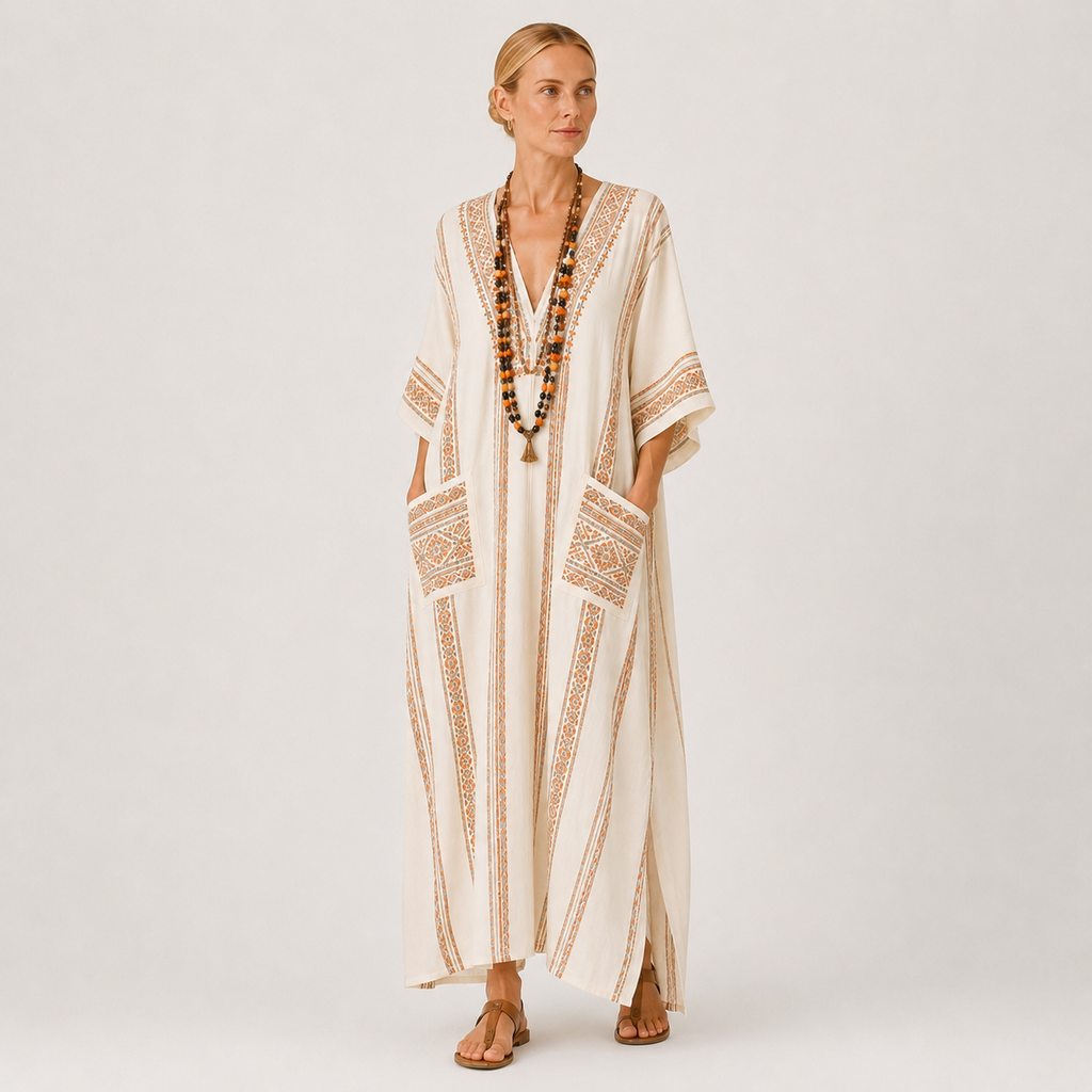 Kaftan Dalia Beige Etnisk