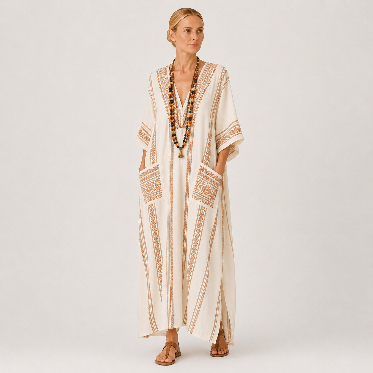 Kaftan Dalia Beige Etnisk