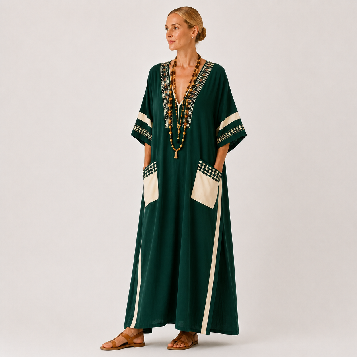 Kaftan Noor Grøn Etnisk