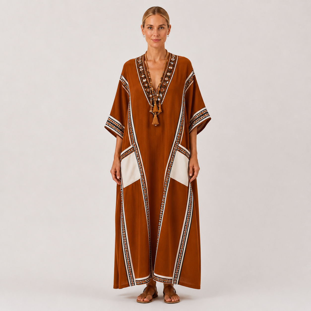 Kaftan Nadia Terracotta Etno
