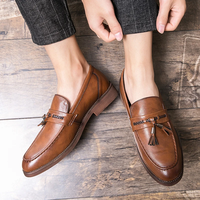 Læderloafers med kvaster