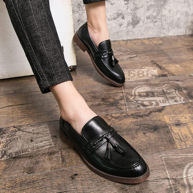 Læderloafers med kvaster