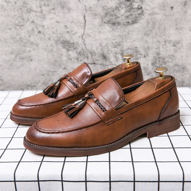 Læderloafers med kvaster