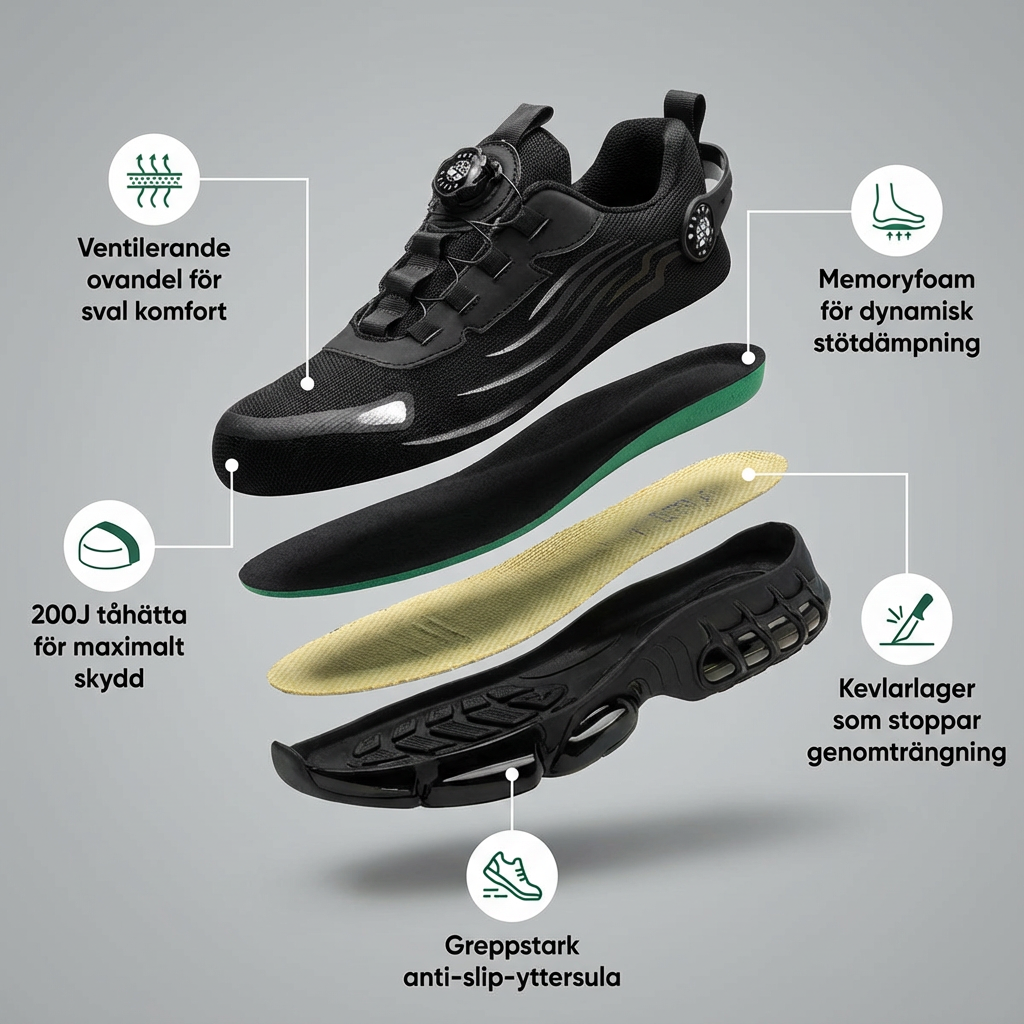 Norillo™ – ArmorFlex S3 Air – Ultralette beskyttelsessko med stålhætte og drejespænde