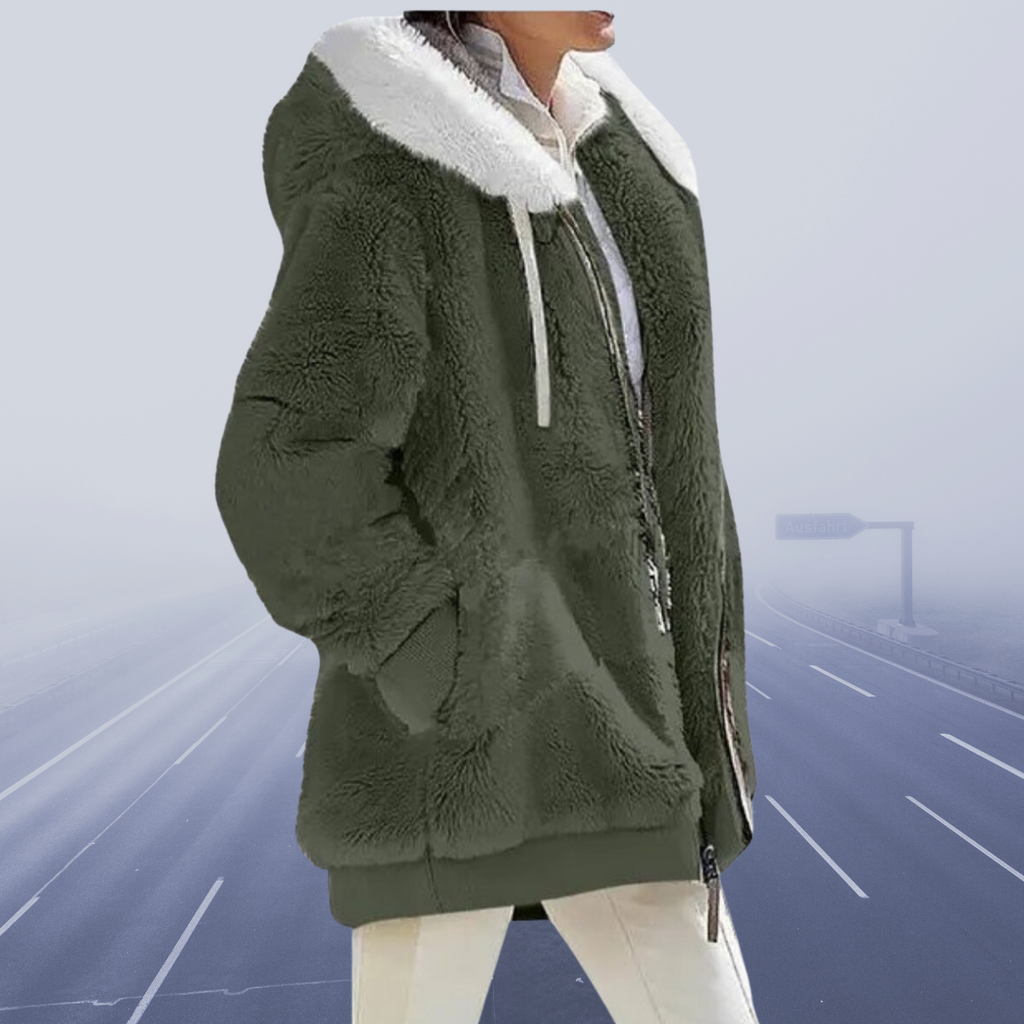 Frida™ - Blød Faux Fur Hættejakke
