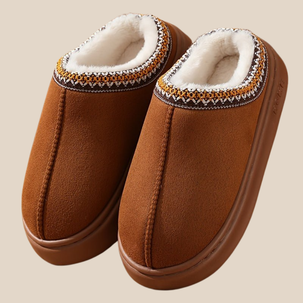 Unisex vinterhjemmesko med varmt fleecefor