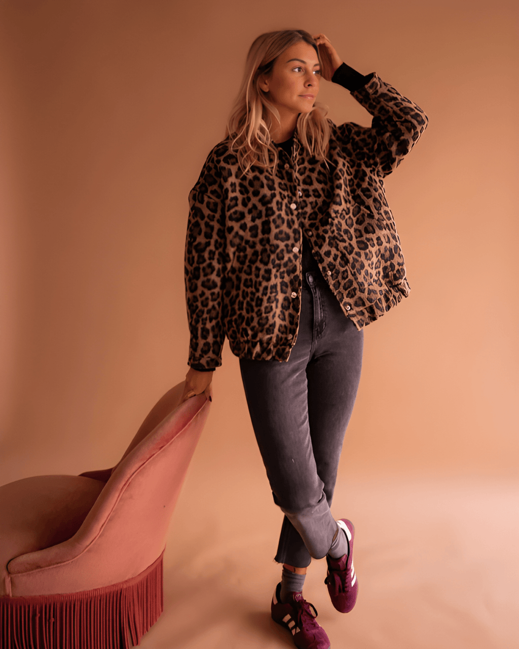 Leona | Leopard Bomberjakke