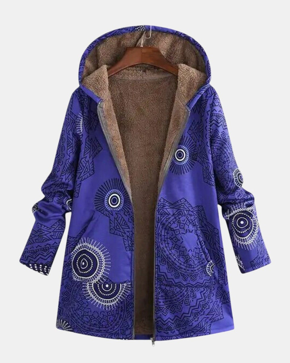 Luna | Midnatsblå Mandala Fleece Hoodie