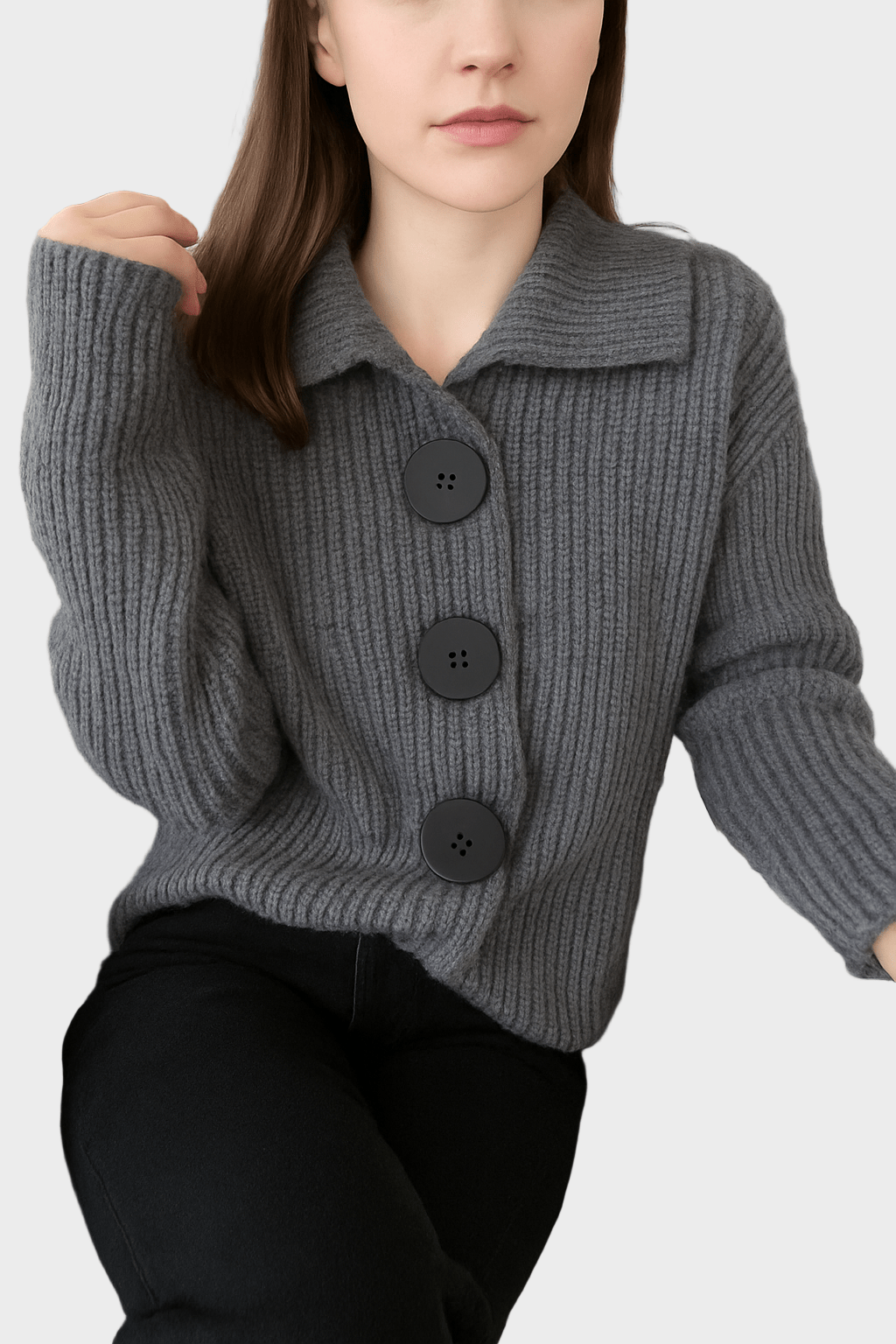 Malene | kulgrå cardigan
