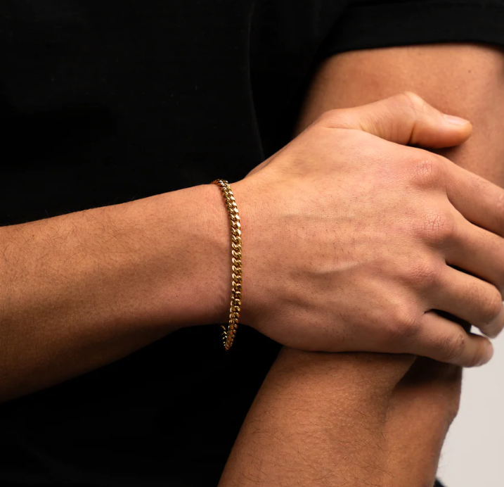 Guldarmbånd med cubanske led til mænd – armbånd med grove led