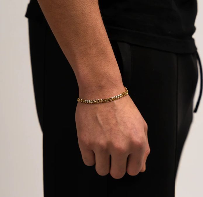 Guldarmbånd med cubanske led til mænd – armbånd med grove led