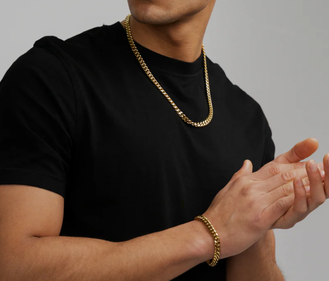Guldarmbånd med cubanske led til mænd – armbånd med grove led