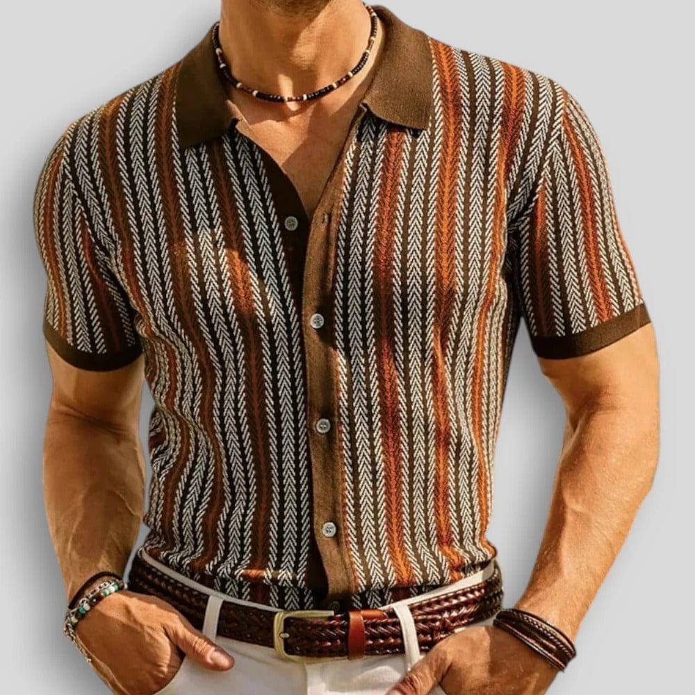 Armand | Stribet strikket polo