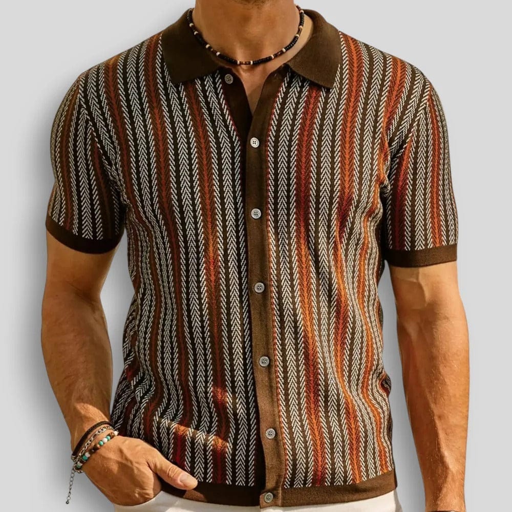 Armand | Stribet strikket polo