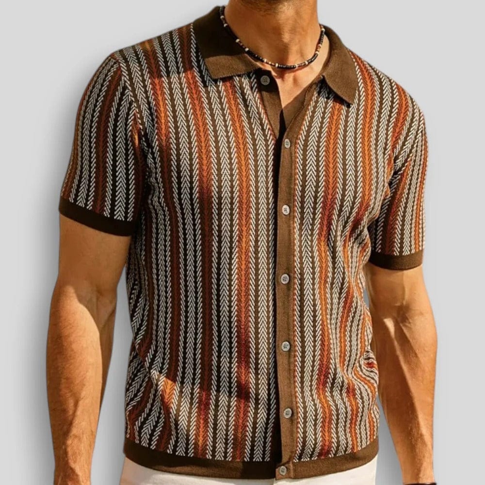 Armand | Stribet strikket polo
