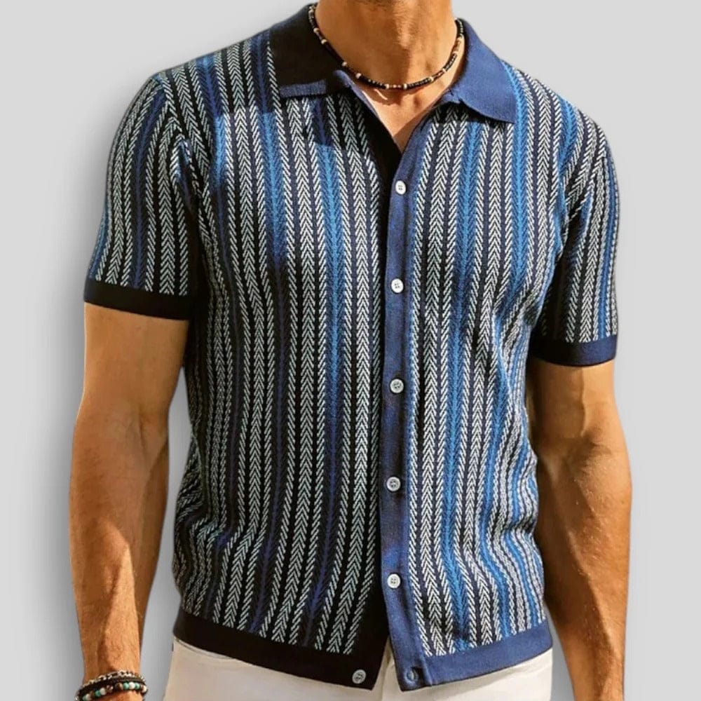 Armand | Stribet strikket polo
