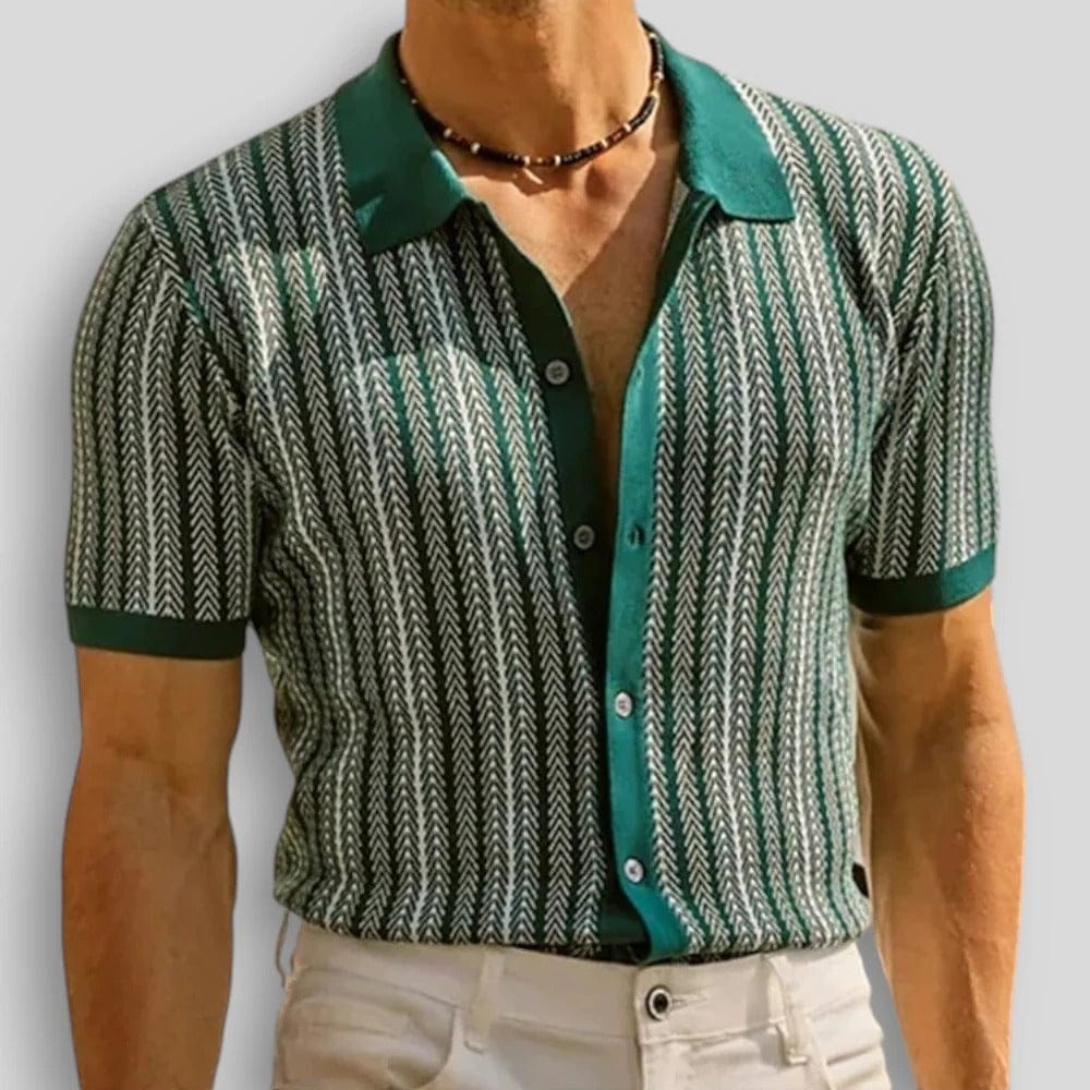 Armand | Stribet strikket polo