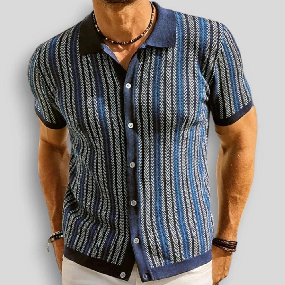 Armand | Stribet strikket polo