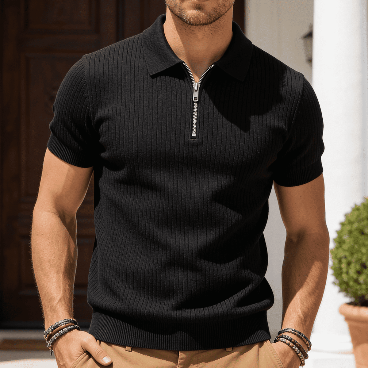 De Matteo Swiss Knit Polo